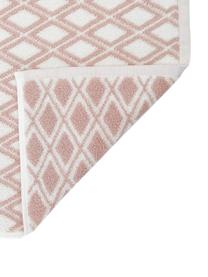 Wende-Handtuch Ava mit grafischem Muster, Rosa, Cremeweiss, Handtuch, B 50 x L 100 cm, 2 Stück