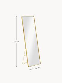 Eckiger Standspiegel Verdal, Rahmen: Metall, beschichtet, Spiegelfläche: Spiegelglas, Goldfarben, B 45 x H 140 cm