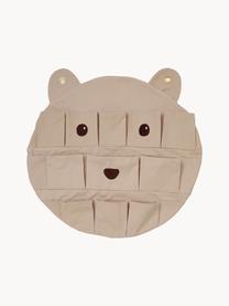 Organizer da parete in cotone organico Bear, 100% cotone organico certificato GOTS, Beige, nero, Larg. 50 x Alt. 50 cm