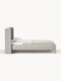 Jednolůžková sametová postel Dusk, Světle šedá, Š 90 cm, D 200 cm