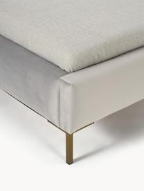 Jednolůžková sametová postel Dusk, Světle šedá, Š 90 cm, D 200 cm
