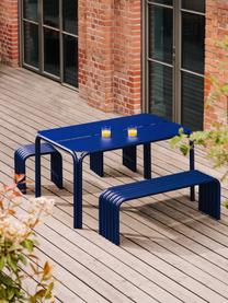 Banc en métal Nokk, Acier, revêtement par poudre, Bleu roi, larg. 114 x prof. 32 cm