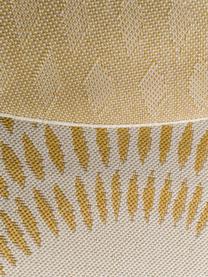 Rond in- & en outdoor vloerkleed Diamond in sisal look, 100% polypropyleen, Geel, crèmewit, Ø 160 cm (maat L)