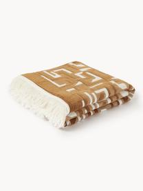 Couvre-lit en jacquard avec franges Fran, 55 % coton, 45 % polyester (chenille)

Le matériau est certifié STANDARD 100 OEKO-TEX®, 6457CIT, CITEVE, Tons terracotta, larg. 230 x long. 250 cm