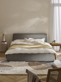 Buklé čalúnená posteľ s úložným priestorom Cloud, Buklé sivá, Š 140 x D 200 cm