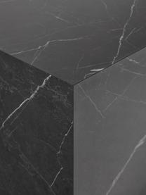 Tavolino da salotto effetto marmo Lesley, Pannello di fibra a media densità (MDF) rivestito con foglio di melamina, Effetto marmo nero lucido, Larg. 90 x Prof. 50 cm