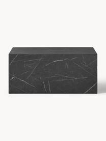 Tavolino da salotto effetto marmo Lesley, Pannello di fibra a media densità (MDF) rivestito con foglio di melamina, Effetto marmo nero lucido, Larg. 90 x Prof. 50 cm