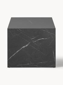 Mesa de centro en look mármol Lesley, Tablero de fibras de densidad media (MDF) recubierto en melanina, Aspecto mármol negro brillante, An 90 x F 50 cm