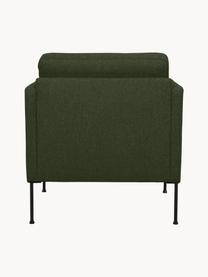 Fauteuil Fluente met metalen poten, Bekleding: 100% polyester. Met 40.00, Frame: massief grenenhout, FSC-g, Poten: gepoedercoat metaal., Geweven stof donkergroen, B 74 x D 85 cm