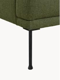 Poltrona con gambe in metallo Fluente, Rivestimento: 100% poliestere Con 40.00, Struttura: legno di pino massiccio, , Gambe: metallo verniciato a polv, Tessuto verde scuro, Larg. 74 x Prof. 85 cm