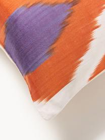 Housse de coussin 40x60 en soie avec motif abstrait Silky, Orange, lilas, blanc, larg. 40 x long. 60 cm