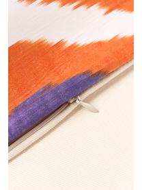 Housse de coussin 40x60 en soie avec motif abstrait Silky, Orange, lilas, blanc, larg. 40 x long. 60 cm