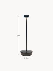 Lámpara de mesa LED pequeña móvil Swap Mini, regulable, Lámpara: aluminio recubierto Cable, Negro, Ø 10 x Al 29 cm