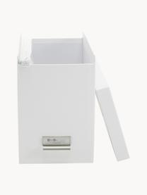 Organizer documenti con 8 scomparti Johan, Organizer: cartone solido laminato, Manico: metallo, Bianco, Larg. 19 x Prof. 35 cm