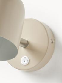 Verstelbare wandlamp Almo, Lampenkap: gepoedercoat metaal, Lichtbeige, Ø 10 x H 17 cm