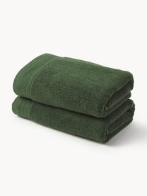 Serviette de toilette en coton bio Premium, tailles variées, Vert foncé, larg. 50 x long. 100 cm, 2 pièces