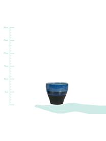 Komplet dużych filiżanek do espresso Ekume, 4 elem., Kamionka, Niebieski, biały, czarny, Ø 8 x W 8 cm