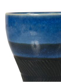 XS Becher Ekume mit Farbverlauf, 4er-Set, Steingut, Blau, Weiß, Schwarz, Ø 8 x H 8 cm