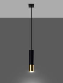 Lampa wisząca Longbot, Czarny, odcienie złotego, Ø 6 x W 30 cm