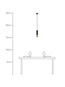 Lampa wisząca Longbot, Czarny, odcienie złotego, Ø 6 x W 30 cm