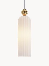 Kleine Pendelleuchte Antic, Lampenschirm: Glas, Off White, Goldfarben, Ø 10 x H 38 cm