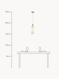 Kleine hanglamp Antic, Lampenkap: glas, Gebroken wit, goudkleurig, Ø 10 x H 38 cm