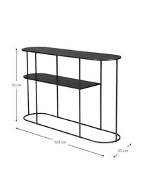 Metall-Konsole Grayson, Metall, beschichtet, Schwarz, B 120 x H 76 cm