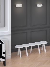 Sitzbank Millepiedi aus Eichenholz, Eichenholz, lackiert, Eichenholz, weiss lackiert, B 155 x T 35 cm