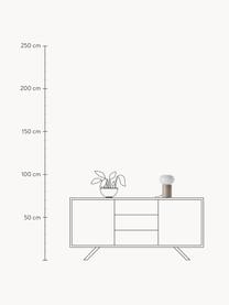 Kleine Tischlampe Deany, Lampenschirm: Glas, Lampenfuß: Metall, beschichtet, Greige, Weiß, Ø 20 x H 27 cm