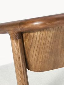 Stolička s opierkami s čalúneným sedákom Gali, Krémovobiela, tmavé jaseňové drevo, Š 56 x H 55 cm