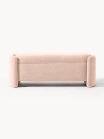 Banc en bouclette avec rangement Benji, Peluche rose pâle, larg. 140 x haut. 48 cm