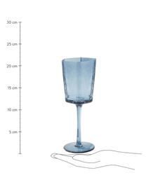 Wijnglazen Amory in blauw, 4 stuks, Glas, Blauw, transparant, Ø 9 x H 22 cm, 350 ml