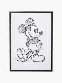 Oprawiony druk cyfrowy Mickey, Biały, czarny, S 50 x W 70 cm