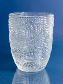 Bicchiere acqua con motivo a rilievo Fish 6 pz, Vetro, Trasparente, Ø 9 x Alt. 10 cm