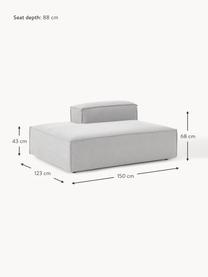 Chaise longue module Lennon, Bekleding: 100% polyester De slijtva, Frame: massief grenenhout, multi, Poten: kunststof Dit product is , Geweven stof grijs, B 150 x D 119 cm, rugleuning rechts