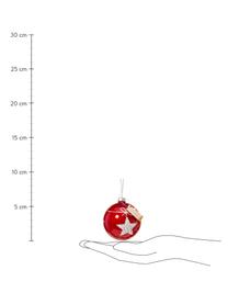 Weihnachtskugeln Gerd, 6er-Set, Glas, Rot, Off White, Ø 8 x H 9 cm