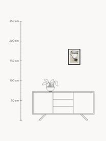 Stampa digitale incorniciata Less but better, Immagine: cartone pressato duro, Cornice: legno di quercia, Bianco, nero, beige chiaro, Larg. 30 x Alt. 40 cm