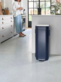 Abfalleimer Porta mit Airflow-Technologie, 40 L, Behälter: Kunststoff, Deckel: Edelstahl, gebürstet, Dunkelblau, B 28 x T 40 cm, 40 L