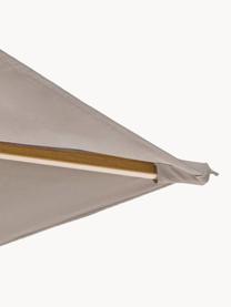 Parasol Eclipse, B 400 cm, Bekleding: polyester met ventilatie, Frame: aluminium in hout look, Beige, houtlook, B 400 x H 270 cm