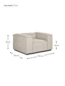 Fotel sztruksowy Lennon, Tapicerka: sztruks (92% poliester, 8, Stelaż: lite drewno, sklejka, Nogi: tworzywo sztuczne, Jasnobeżowy sztruks, S 130 x G 101 cm