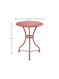 Garten-Bistrotisch Century aus Metall, Metall, pulverbeschichtet, Rot, Ø 58 x H 71 cm