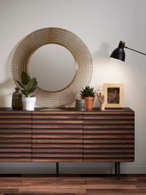 Sideboard Kesia mit Türen und Walnussfurnier, Schwarz, Walnussholz, B 162 x H 74 cm