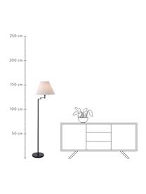 Piantana con paralume plissettato Break, Paralume: materiale sintetico, Base della lampada: metallo rivestito, Nero, bianco, Ø 44 x Alt. 158 cm