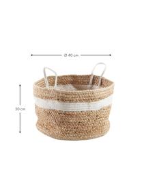 Aufbewahrungskorb Saht aus Jute, Korb: Jute, Griff: Baumwolle, Dekor: Baumwolle, Hellbraun, Weiß, Ø 40 x H 30 cm