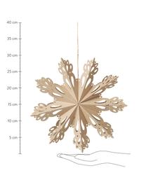 Sneeuwvlok hanger Snowflake, Papier, Beige, Ø 30 cm