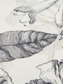 Dubbelzijdige katoensatijnen dekbedovertrek Vivienne, Weeftechniek: satijn, Crèmekleurig, zwart, grijs, 140 x 220 cm