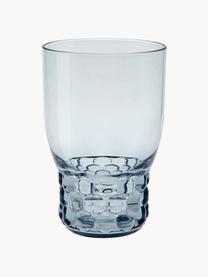 Vasos con relieves Jellies, 4 uds., Plástico, Azul claro transparente, Ø 9 x Al 13 cm, 460 ml