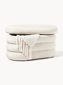 Kleine Samt-Polsterbank Alto mit Stauraum, Bezug: Samt (100 % Polyester) De, Gestell: Kiefernholz, Sperrholz Di, Samt Off White, B 82 x T 47 cm