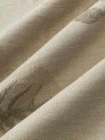 Baumwoll-Kissenhülle Breight mit gewebtem Jacquard-Muster, 100 % Baumwolle, Olivgrün, Greige, B 50 x L 50 cm