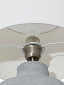 Handgefertigte Tischlampe Ike mit Betonfuß, Lampenschirm: 100% Leinen, Lampenfuß: Beton, Grau, Weiß, Ø 30 x H 45 cm